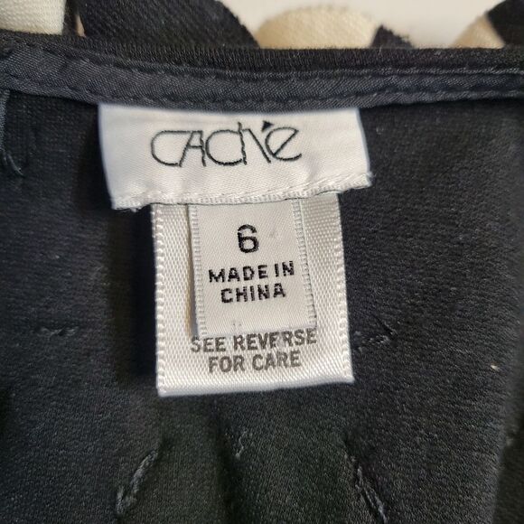 Cache Black Shift Dress with Layered 2D Statement Collar Women's Size 6 - Picture 11 of 13